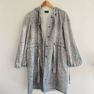 Yeohlee Textured Cotton Linen Hooded Coat Size M‎
